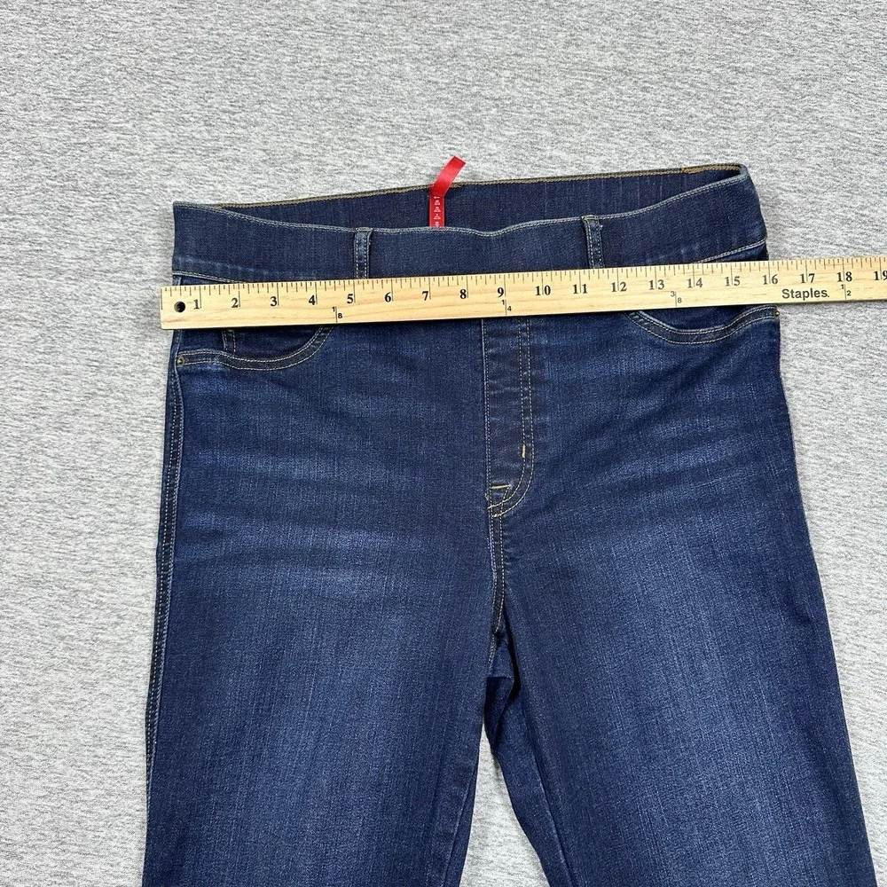 Spanx Jeans Womens Size Large Tall Flare Blue Pull On Stretch Shaping Denim